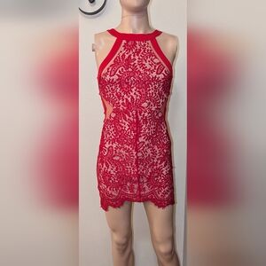 Red Lace Mini Dress